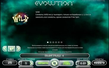 Бонусная игра игрового аппарата Evolution
