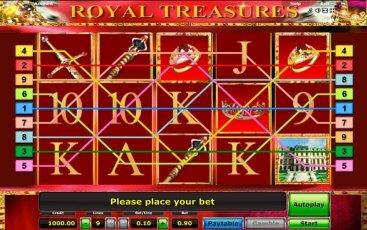 Интерфейс игрового автомата Royal Treasures