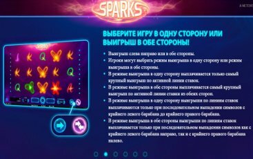 Интерфейс игрового автомата Sparks