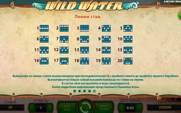 Интерфейс игрового автомата Wild Water